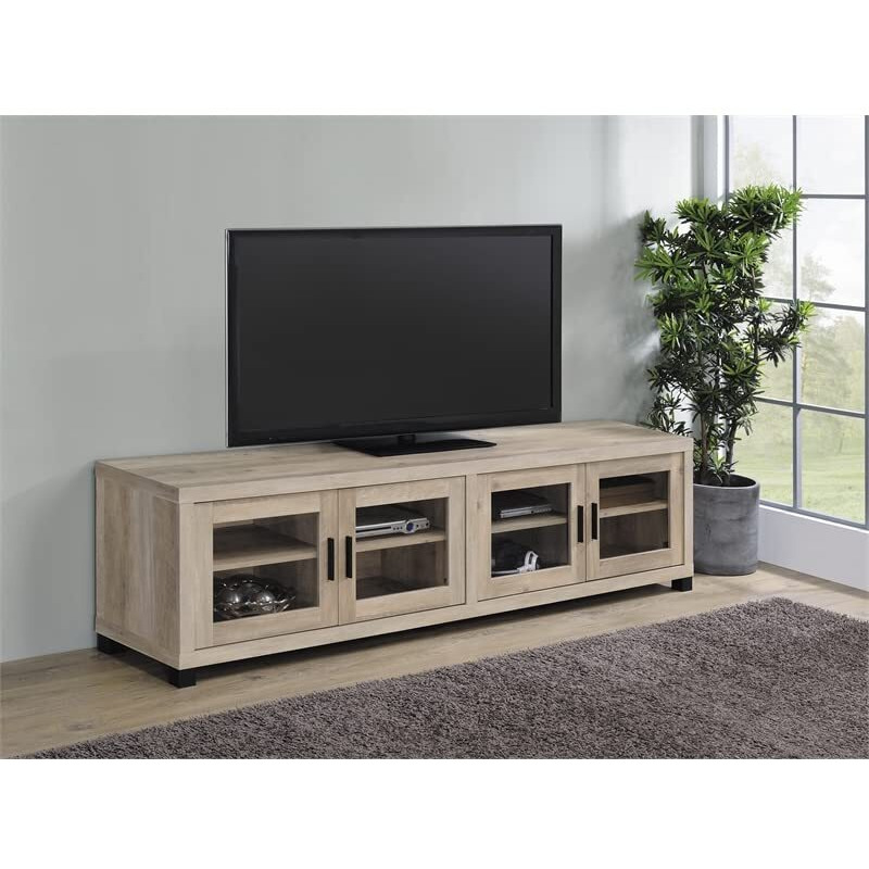 Sachin Rectangular Tv Console With Glass Doors