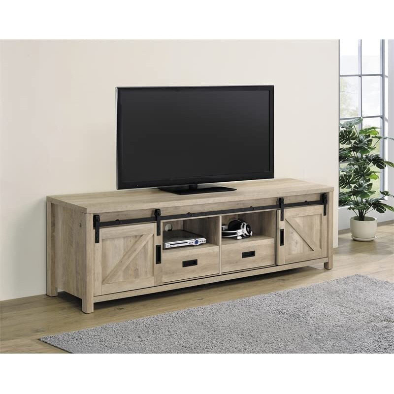 Madra Rectangular Tv Console With 2 Sliding Doors