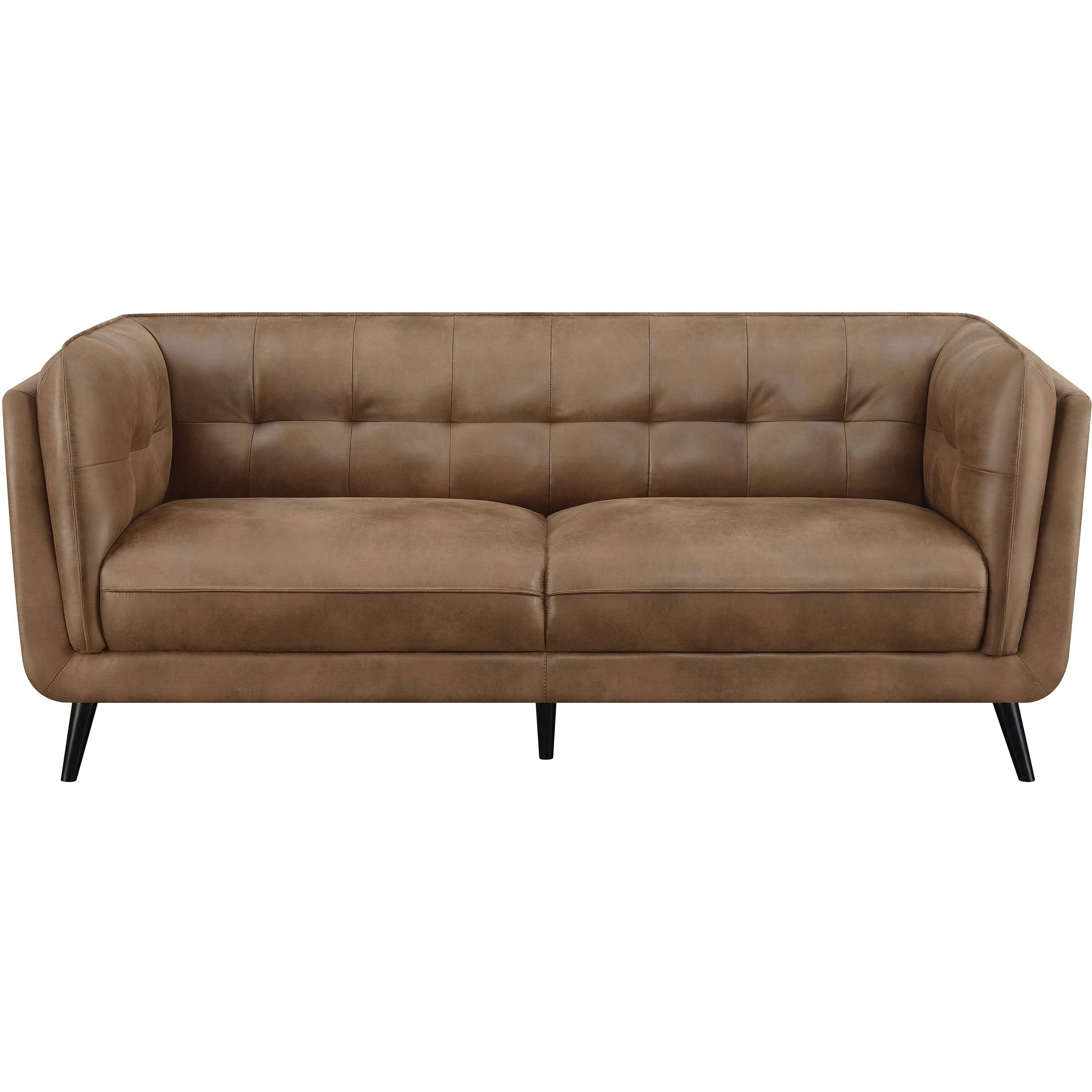 Thatcher Upholstered Button Tufted Sofa Brown