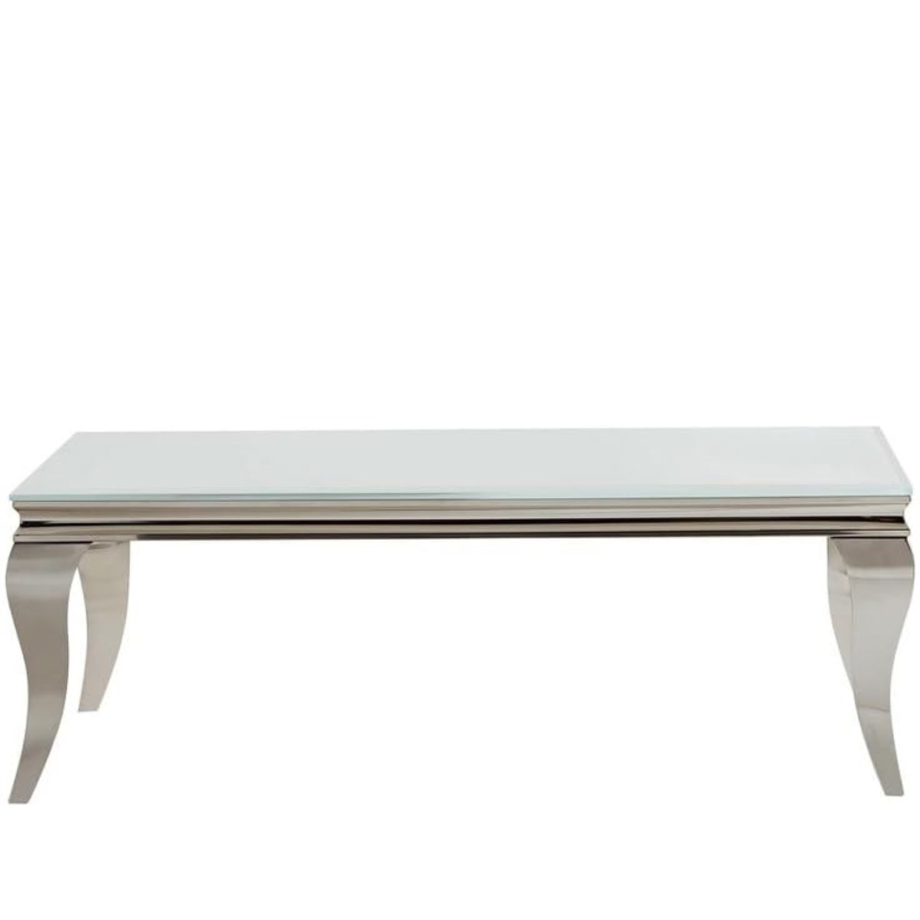 Luna Rectangle Coffee Table White And Chrome