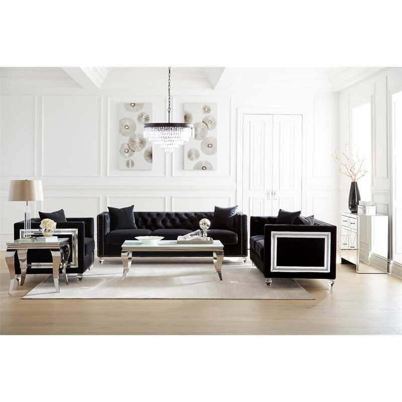 Luna Rectangle Coffee Table White And Chrome