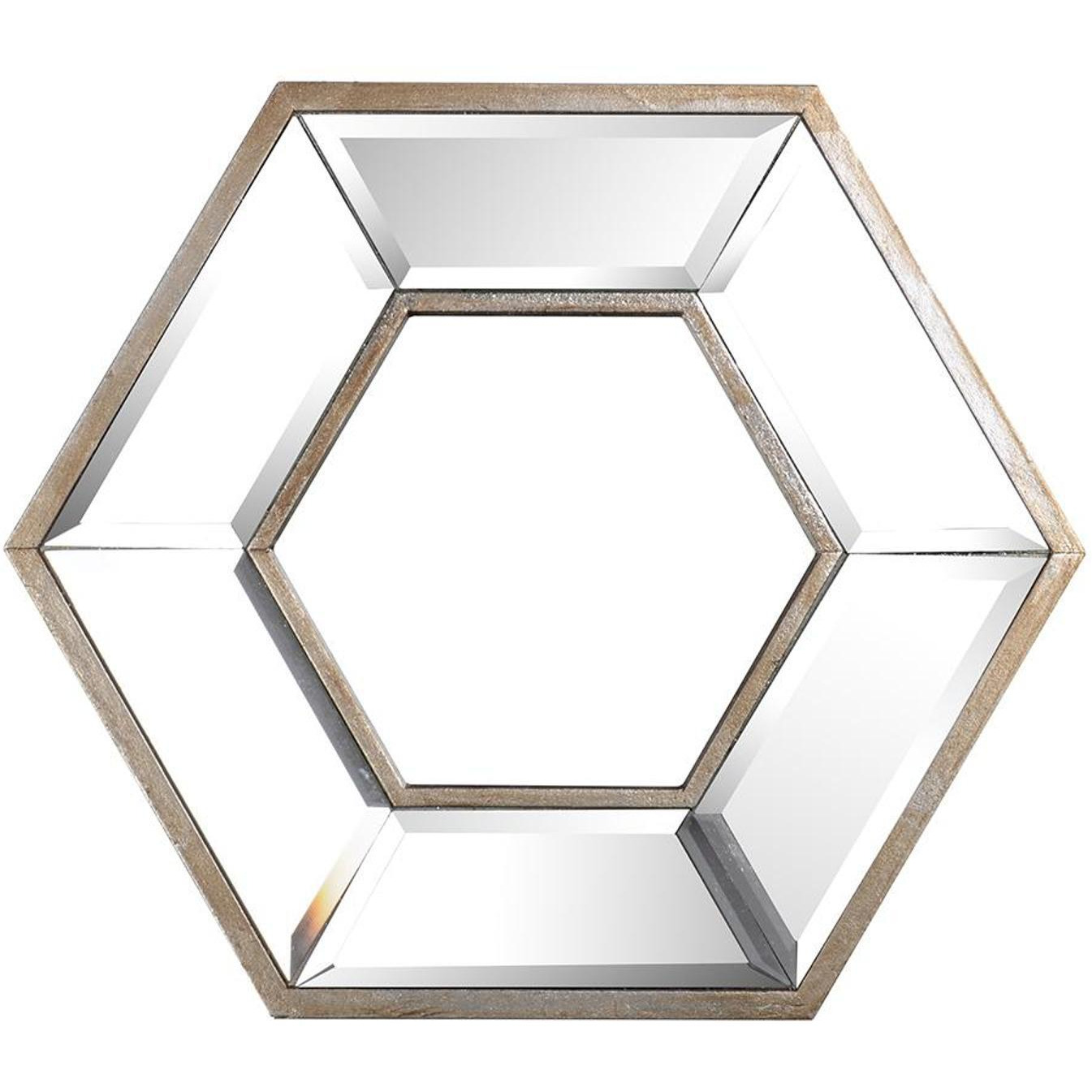 12"" Silver Hexagon Wall Mounted Accent Mirror