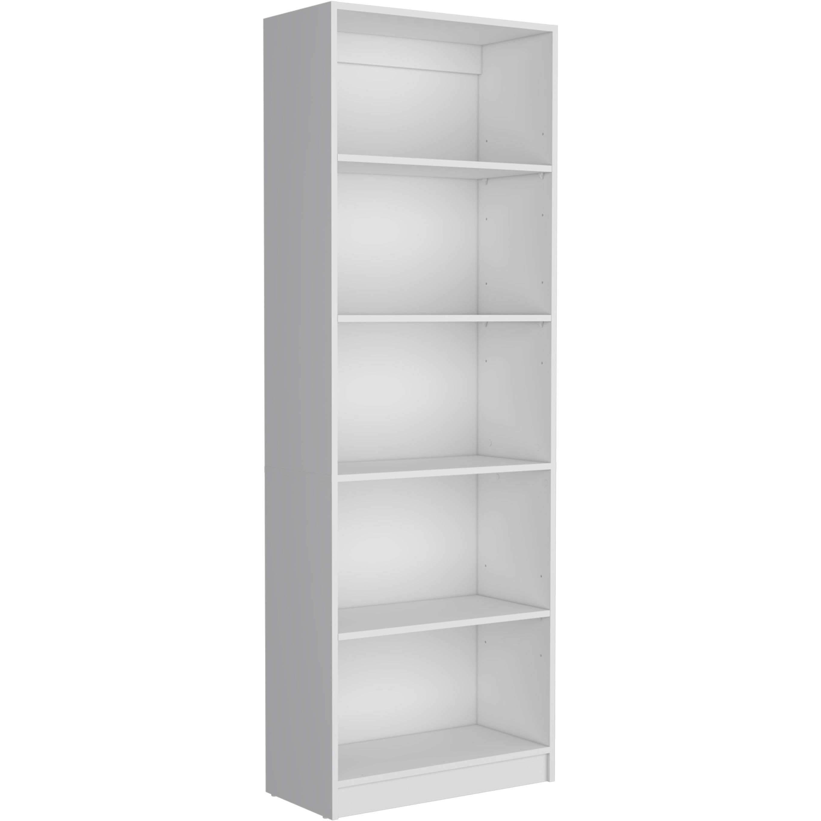 Depot E-Shop Vinton 4-Tier Bookcase With Modern Storage For Books And Decor  White