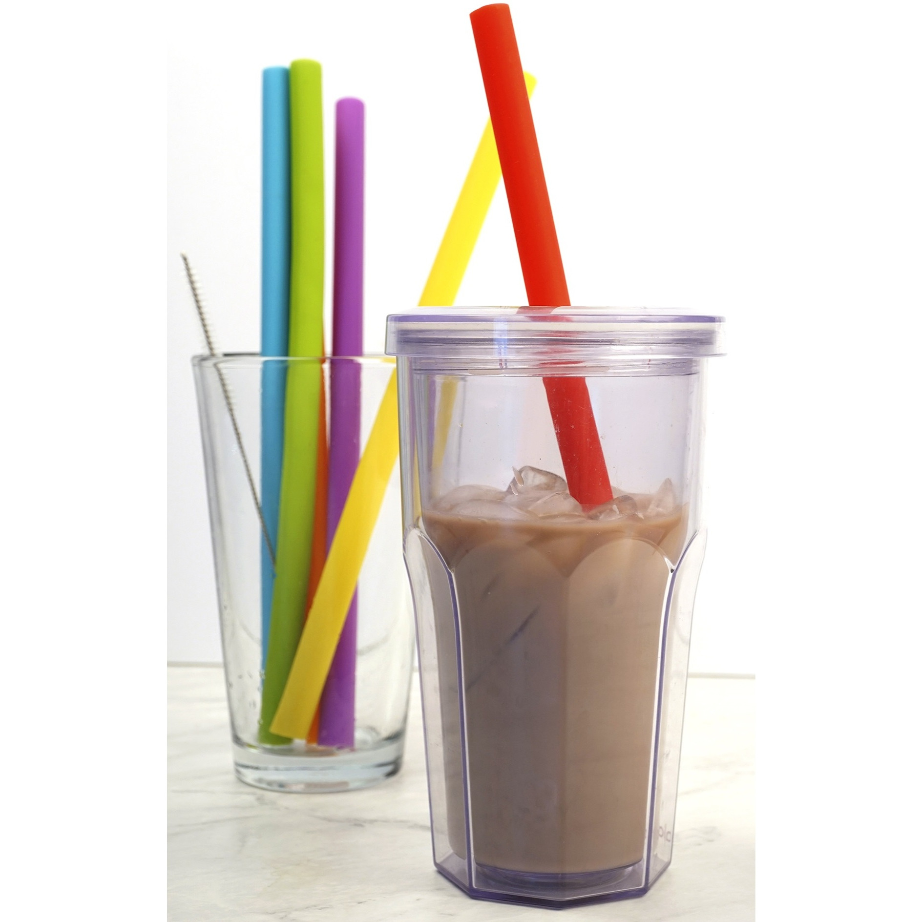 Rsvp 10In Silicone Smoothie Straw Set Of 6