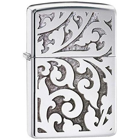 Zippo Filigree Design High Polish Chrome Pocket Lighter  One Size