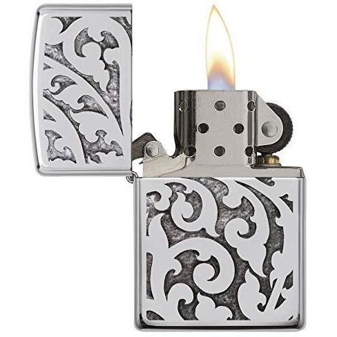 Zippo Filigree Design High Polish Chrome Pocket Lighter  One Size