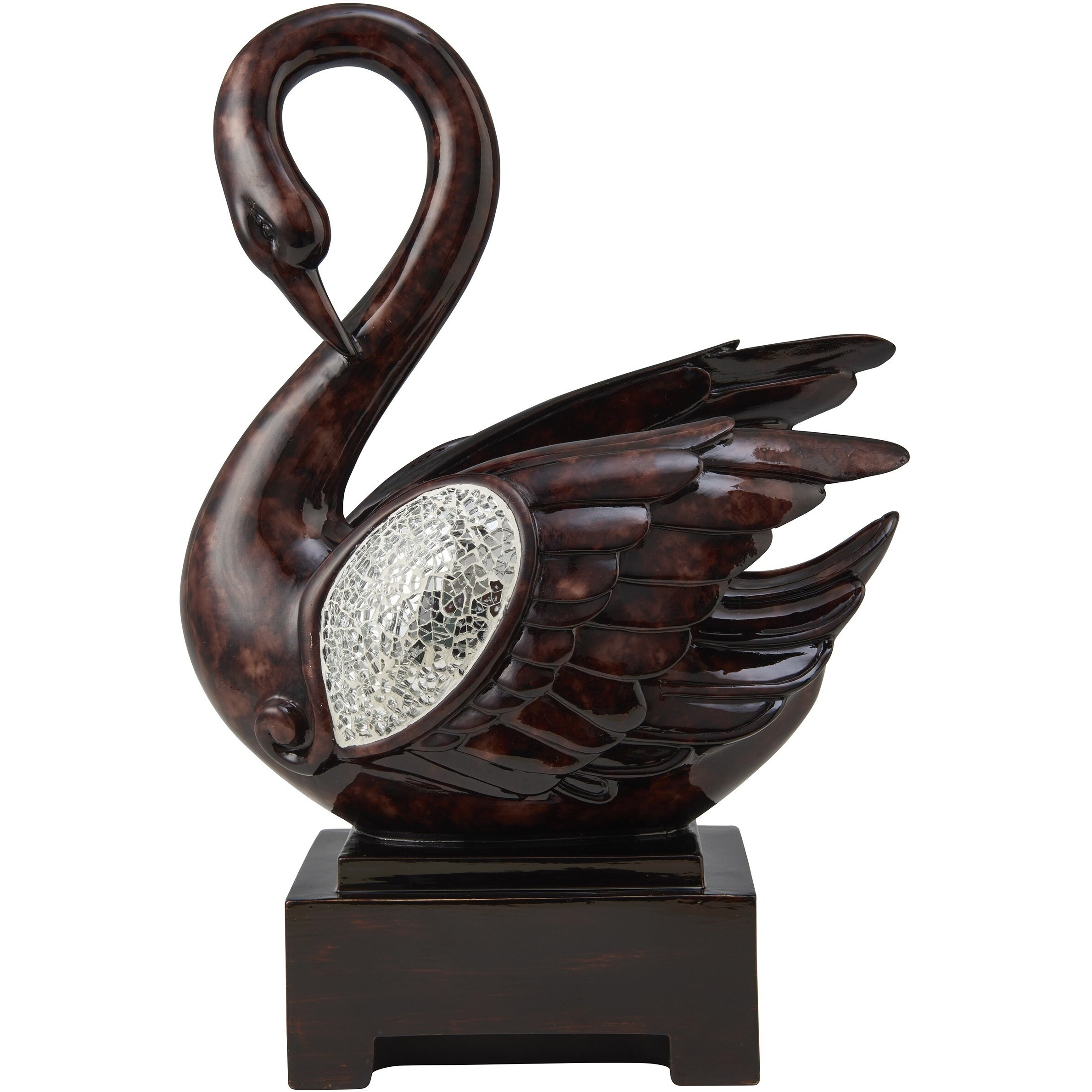 17"" Marbleized Cherry Brown Dove Figurine Sculpture