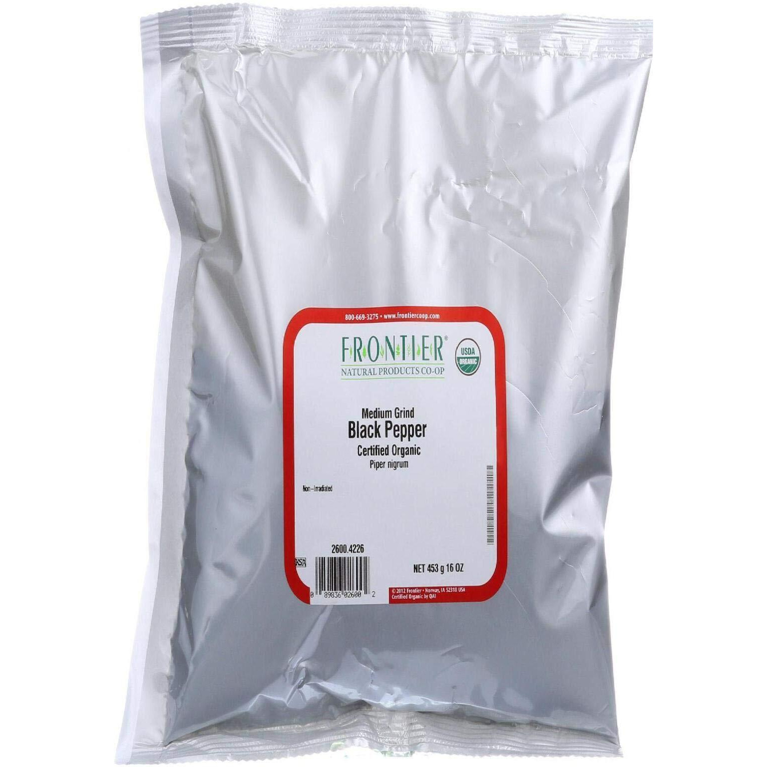 Frontier Herb Pepper Organic Black Medium Grind - Single Bulk Item - 1LB(D0102HX84B6.)