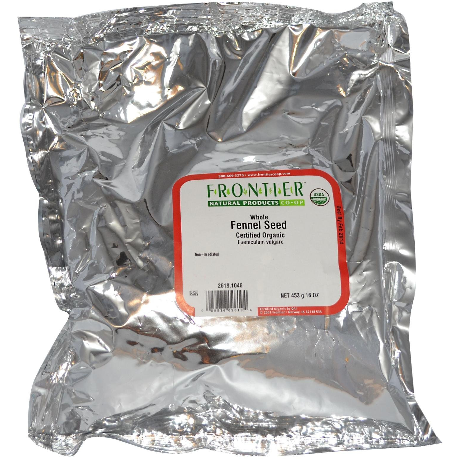 Frontier Herb Fennel Seed Organic Whole - Single Bulk Item - 1lb(D0102H5WT06)