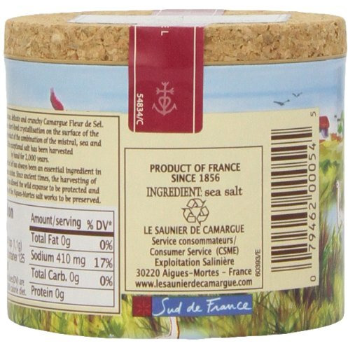 Le Saunier De camargue French Sea Salt - Fleur De Sel - case Of 6 - 125 gram(D0102H5KWB8)