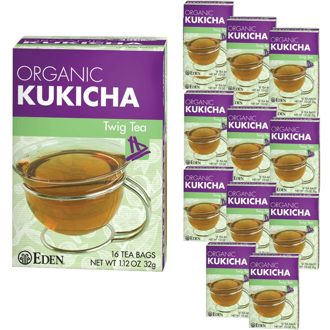 Eden Foods 100% Organic Kukicha Twig Tea - Case of 12 - 16 BAG(D0102HP6LD7.)