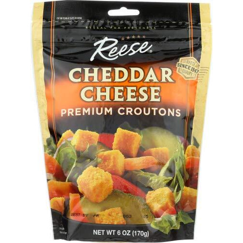 Reese Premium croutons - cheddar cheese - case Of 12 - 6 Oz(D0102H5WBRJ)