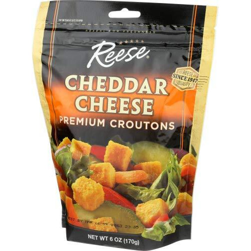 Reese Premium croutons - cheddar cheese - case Of 12 - 6 Oz(D0102H5WBRJ)