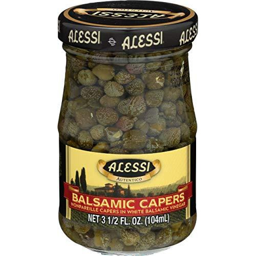 Alessi - Capers in White Balsamic Vinegar - 3.5 oz - Case of 6(D0102HH1ENY.)