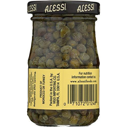 Alessi - Capers in White Balsamic Vinegar - 3.5 oz - Case of 6(D0102HH1ENY.)