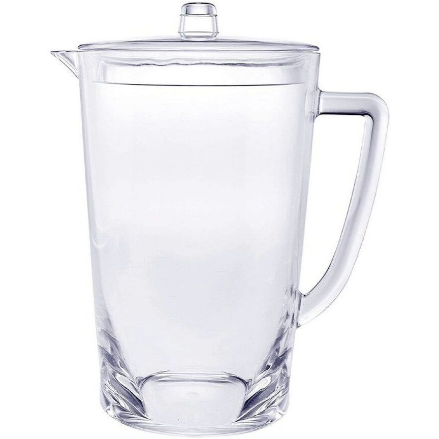 275 Quarts Designer Oval Halo clear Acrylic Pitcher with Lid, crystal clear Break Resistant Premium Acrylic Pitcher for All Purpose BPA Free(D0102H5L7cJ)