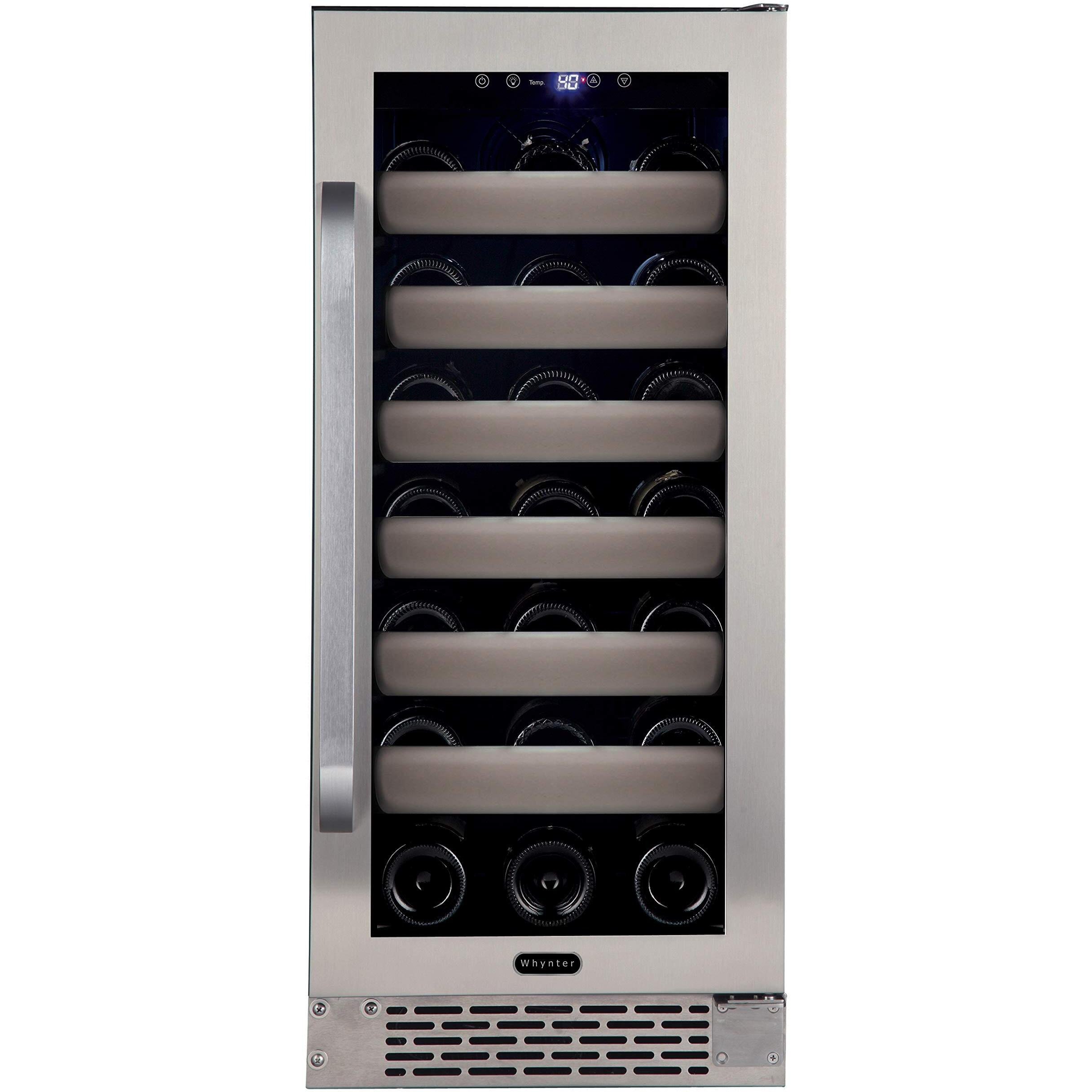 Whynter BWR-331SL Elite 33 Bottle Seamless Stainless Steel Door Single Zone Built-in Wine Refrigerator