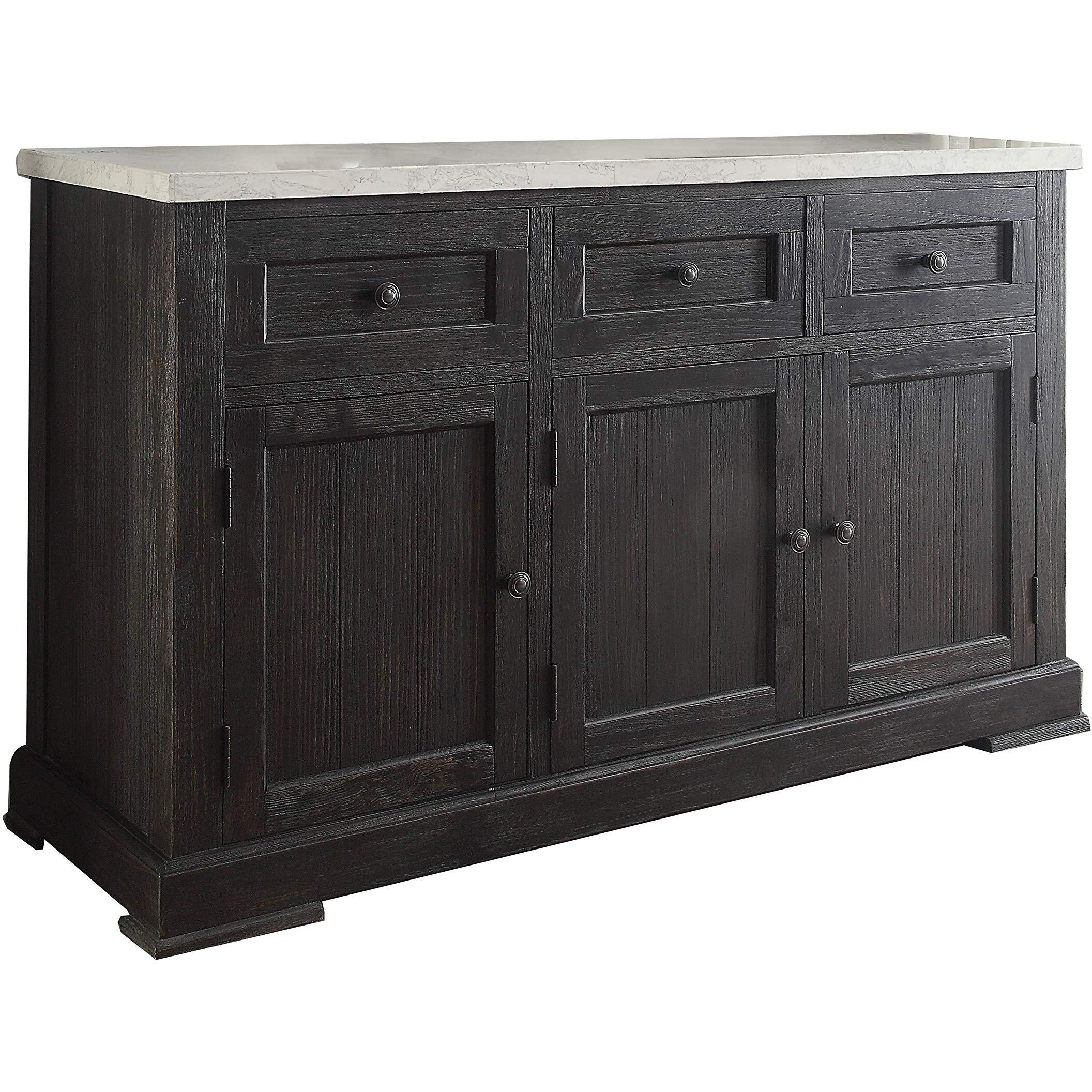 Nolan Server in White Marble & Salvage Dark Oak 72847(D0102H7c0cP)