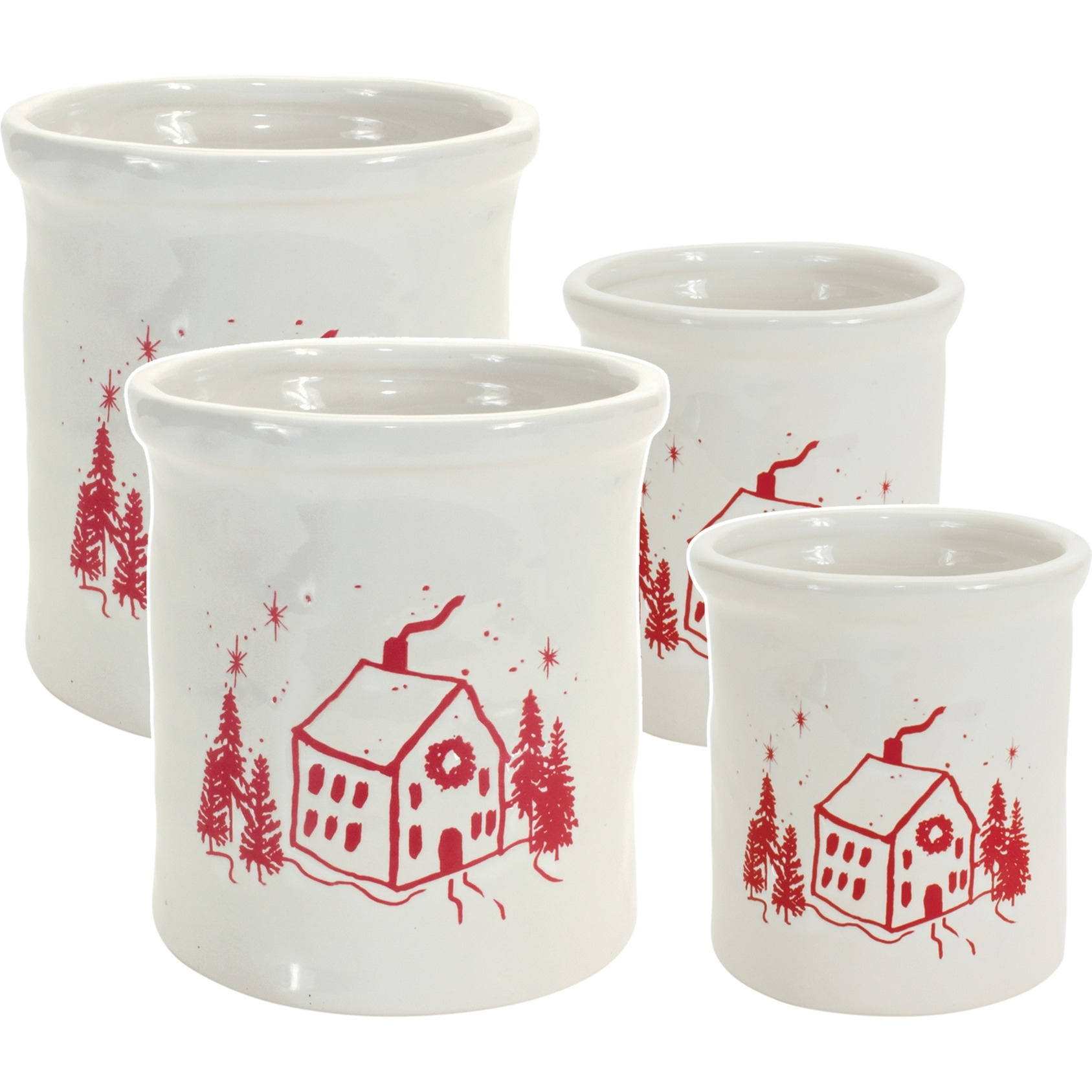 Clay Crock w/House (Set of 4)