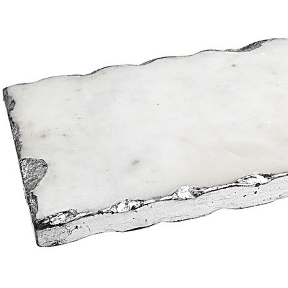 18 White Rectangular Marble Vanity Tray