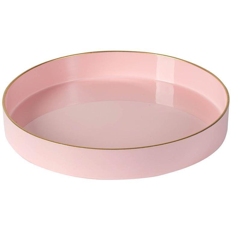 Pink Round Decorative Tray