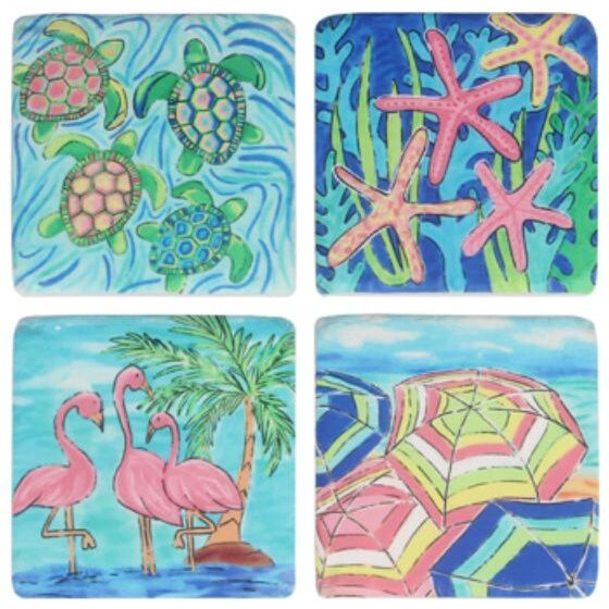 Resin Nautical Coaster Set - 4 Piece