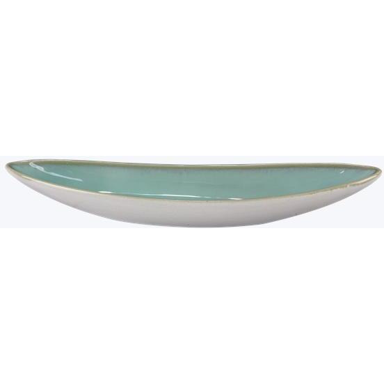 Ceramic Aqua Olive & Cracker Serving Plate - Large