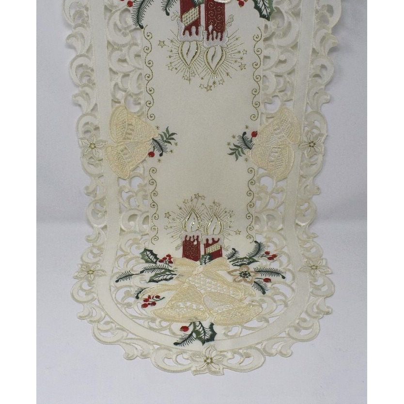 H8675-R-16x72 16 x 72 in. Red Candle & Bells Table Runner