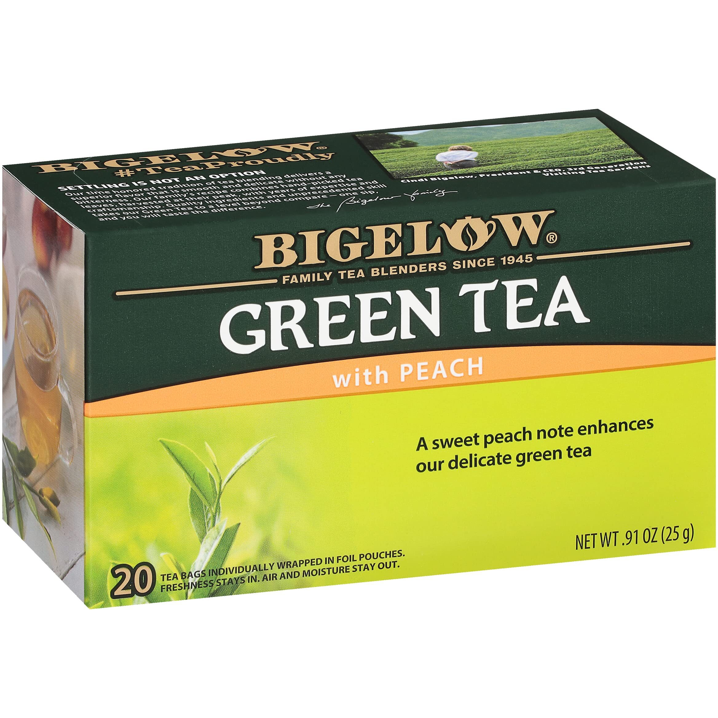 Bigelow Tea Green Tea - with Peach - Case of 6 - 20 BAG(D0102HHY86A.)