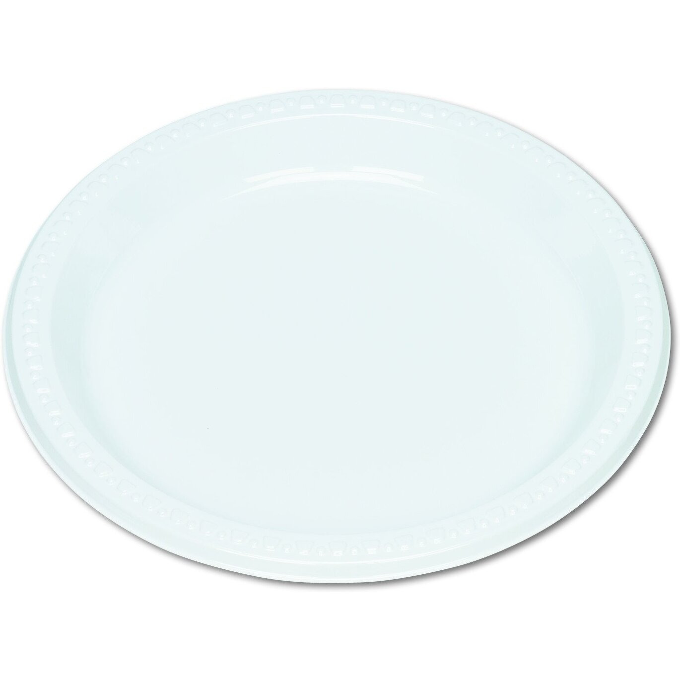 Tablemate 19644WH Plastic Dinnerware  Compartment Plates  9   Diameter  White  125 per Pack