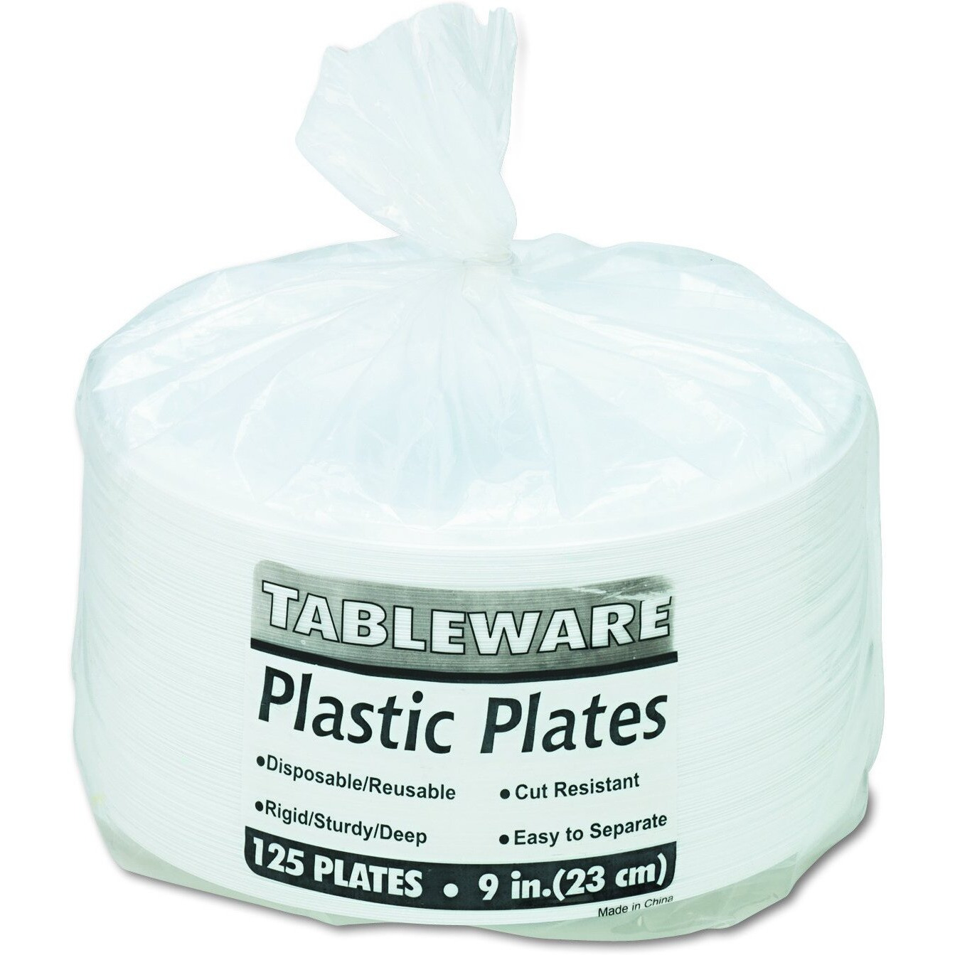 Tablemate 19644WH Plastic Dinnerware  Compartment Plates  9   Diameter  White  125 per Pack