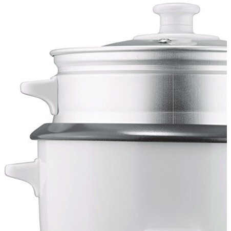 Brentwood 5 Cup Rice Cooker with Steamer in White TS-600S