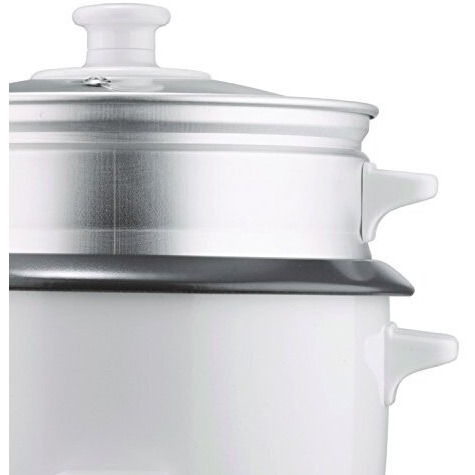 Brentwood 5 Cup Rice Cooker with Steamer in White TS-600S