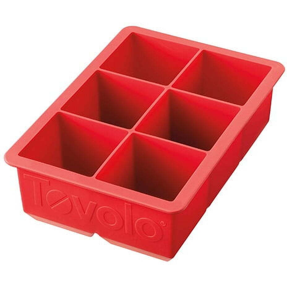 Tovolo 6504930 King Cube Ice Tray Silicone Candy  Apple Red - pack of 6