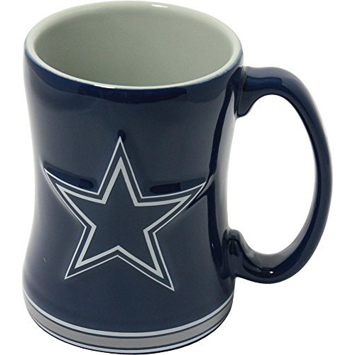 Dallas Cowboys Coffee Mug - 14oz Sculpted Relief - Blue