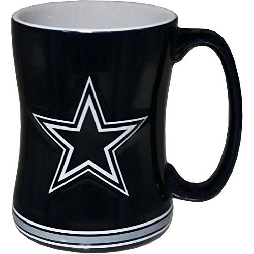 Dallas Cowboys Coffee Mug - 14oz Sculpted Relief - Blue