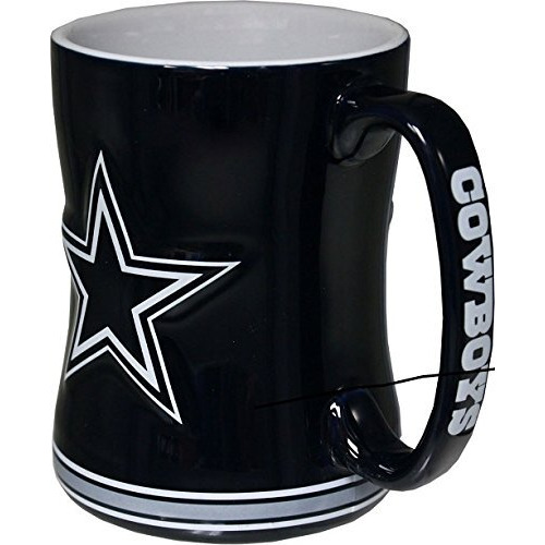 Dallas Cowboys Coffee Mug - 14oz Sculpted Relief - Blue