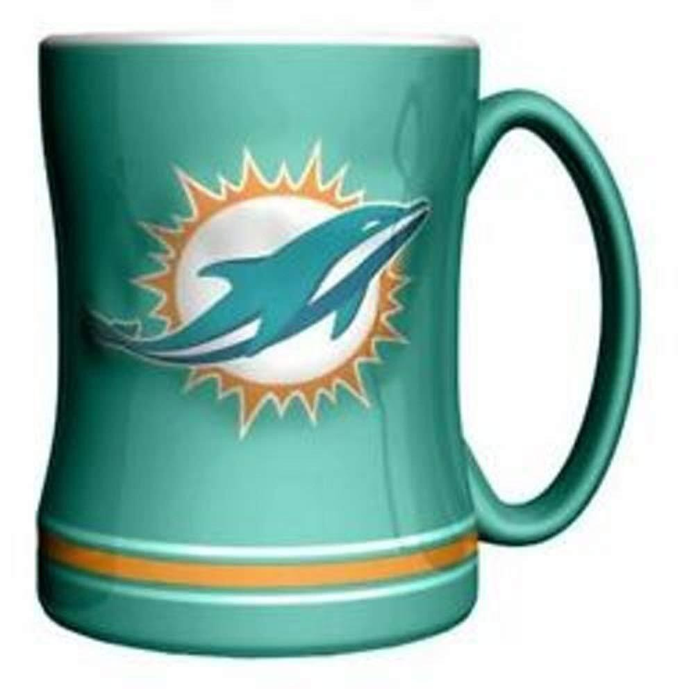 Miami Dolphins Coffee Mug - 14oz Sculpted Relief