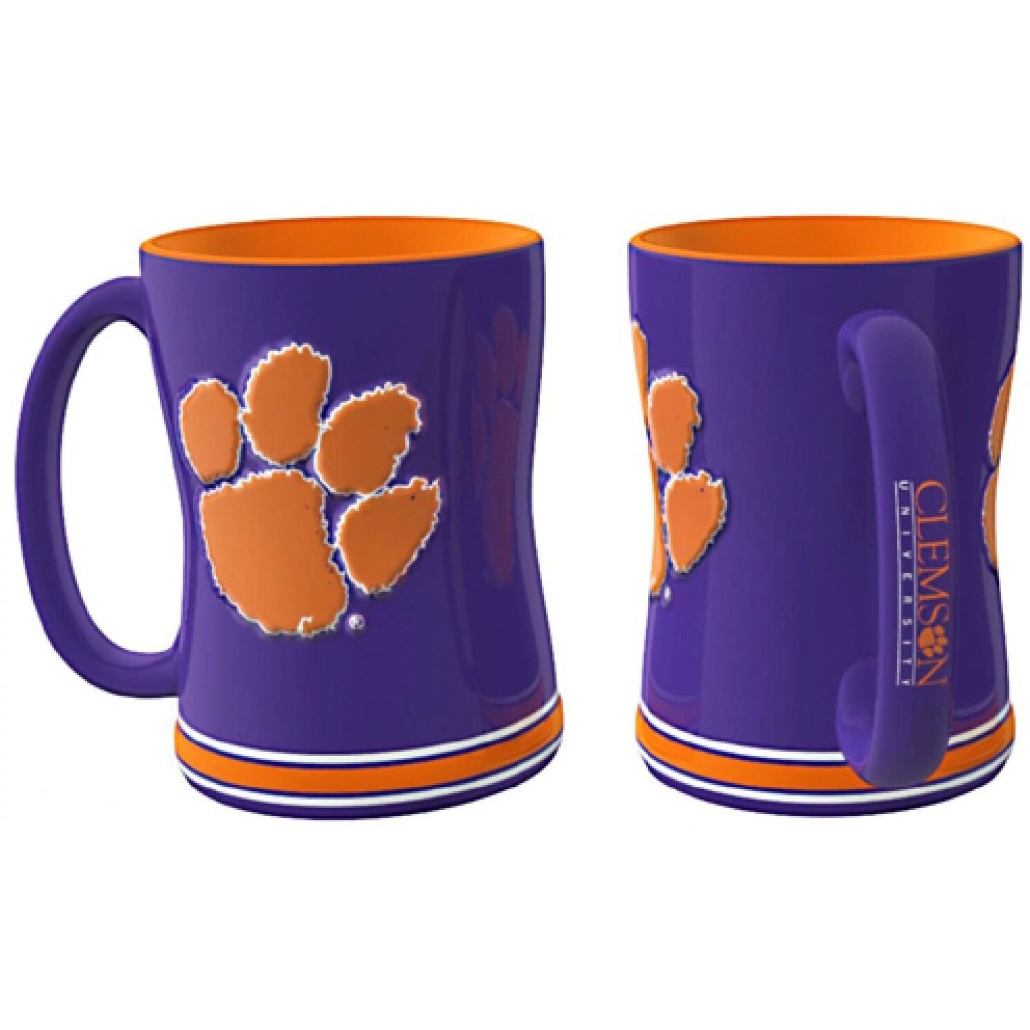 Clemson Tigers Coffee Mug - 14oz Sculpted Relief