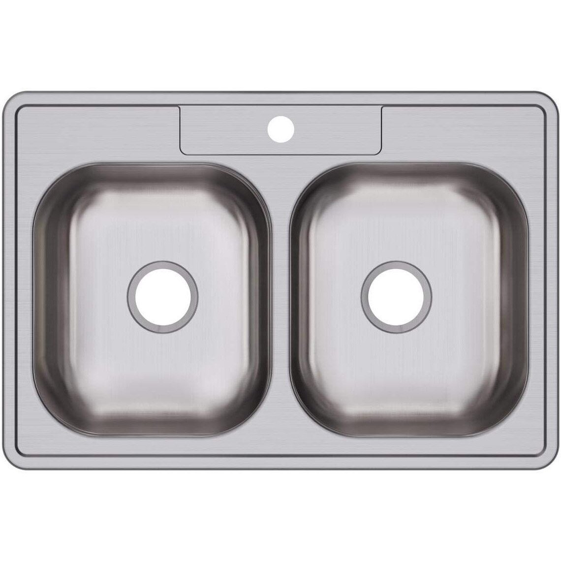 Elkay Dayton Stainless Steel 33" x 22" x 6-9/16", Equal Double Bowl Drop-in Sink