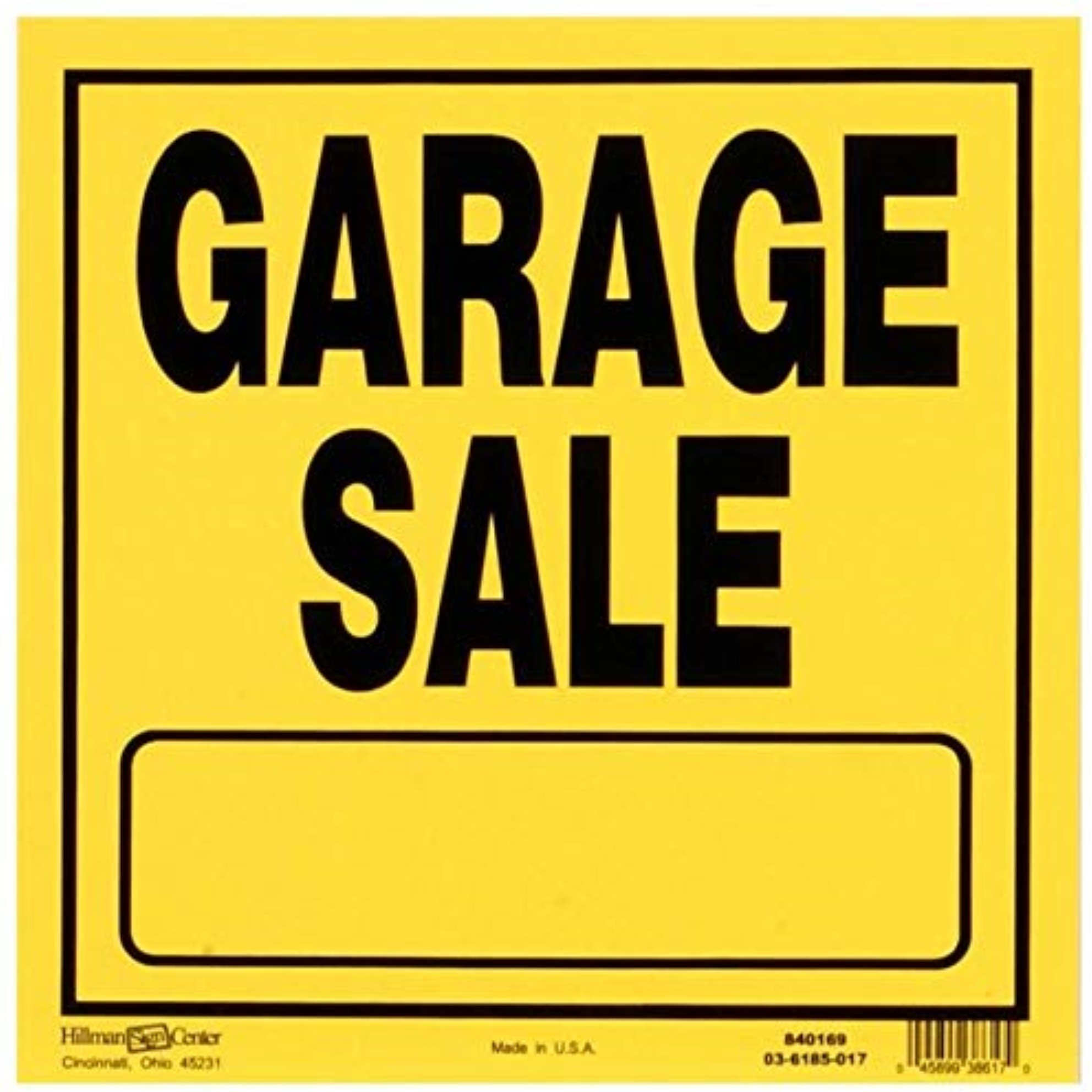 5028854 SIGN GARAGE SALE 11X11"" Hillman English Yellow Garage Sale Sign 11 in. H X 11 in. W (Pack of 6)