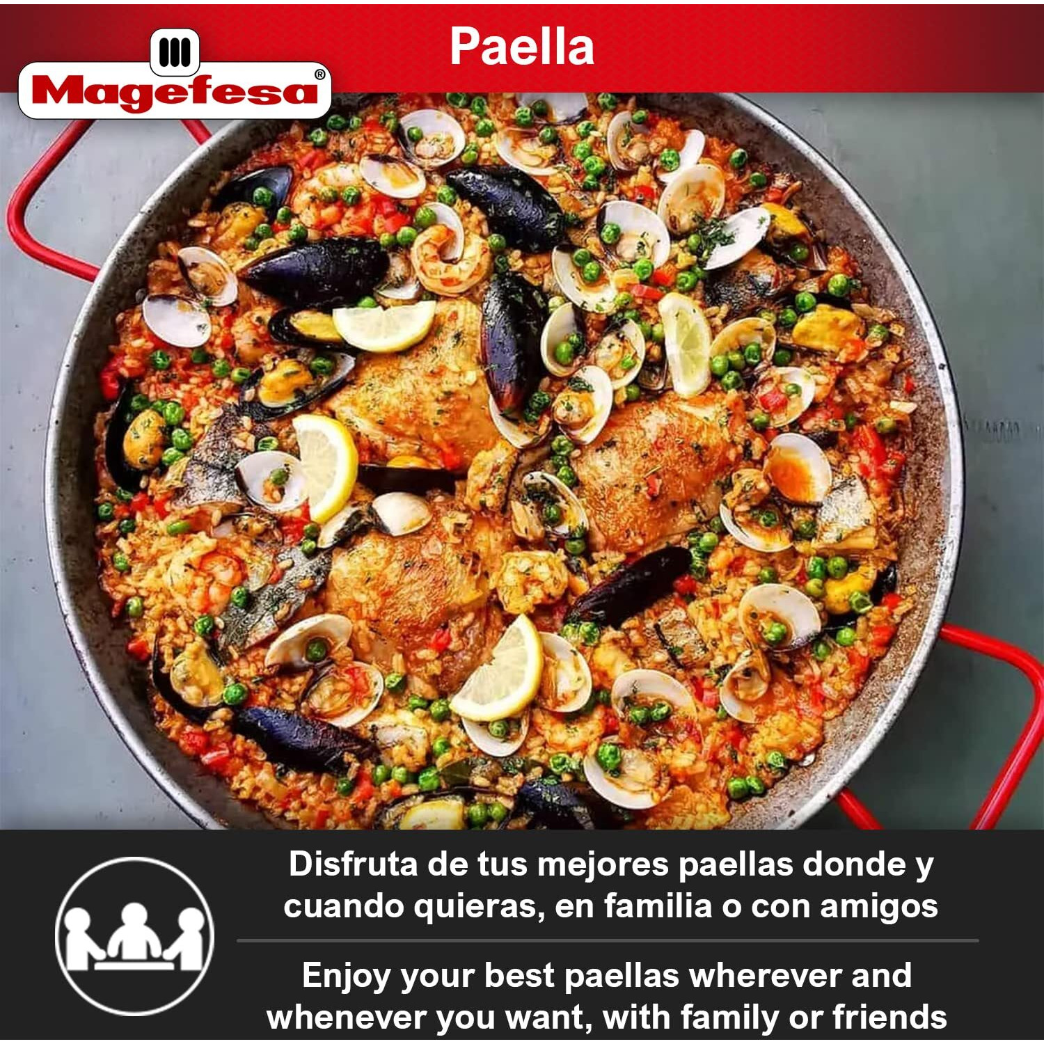 Magefesa 01PAPAEPU30 12 in Fesa carbon Steel Paella Pan - 4 Servings