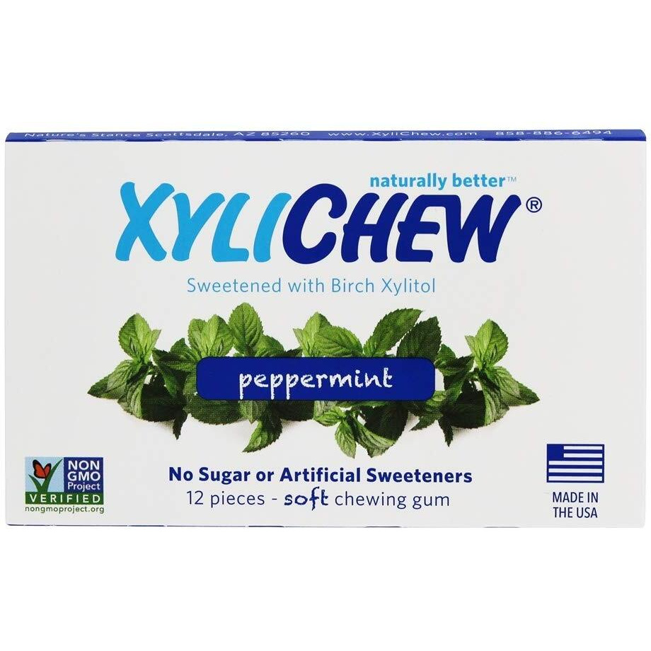 Xylichew gum - Peppermint - counter Display - 12 Pieces - 1 case(D0102H5K42X)