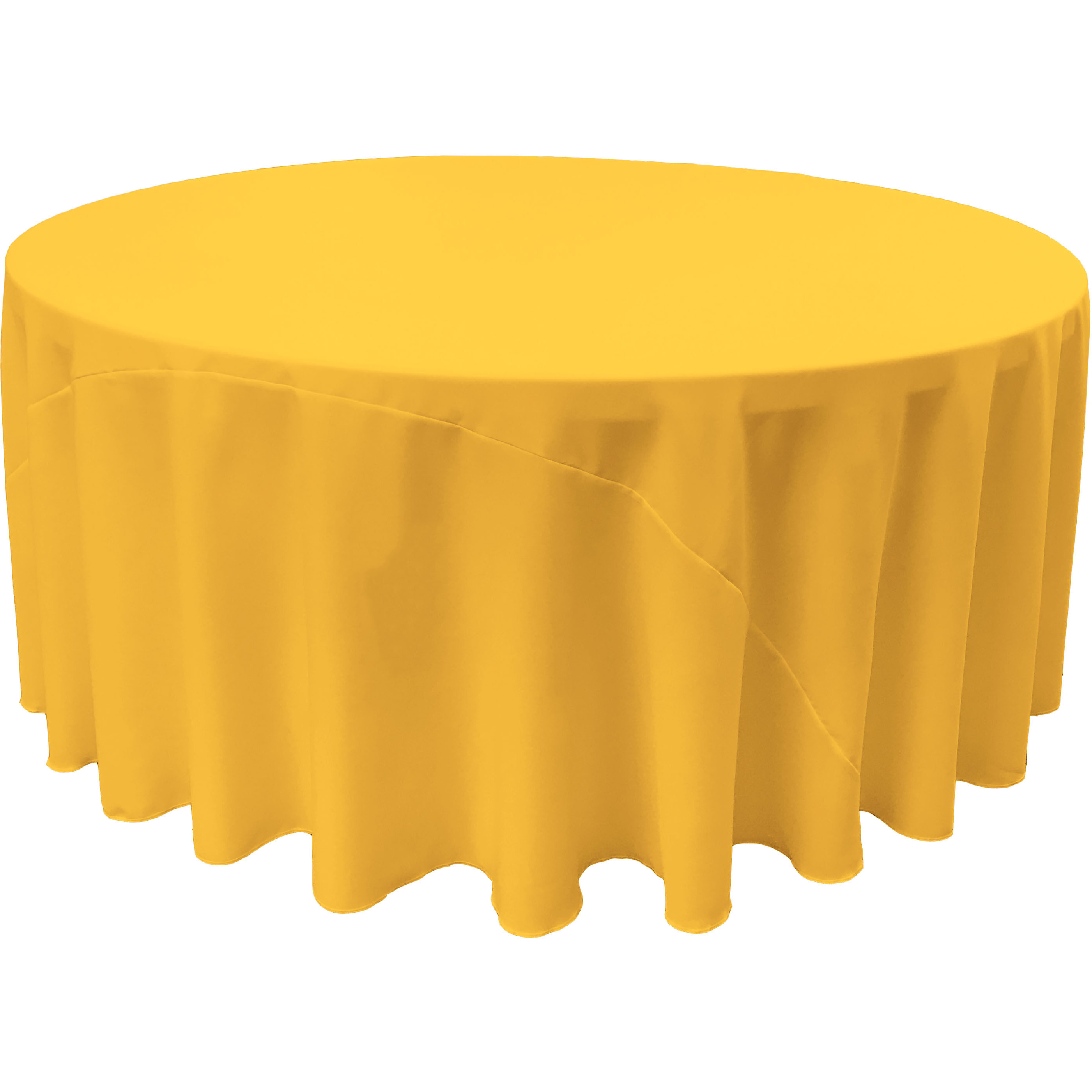 LA Linen Polyester Poplin Tablecloth 108-Inches Round, Dark Yellow