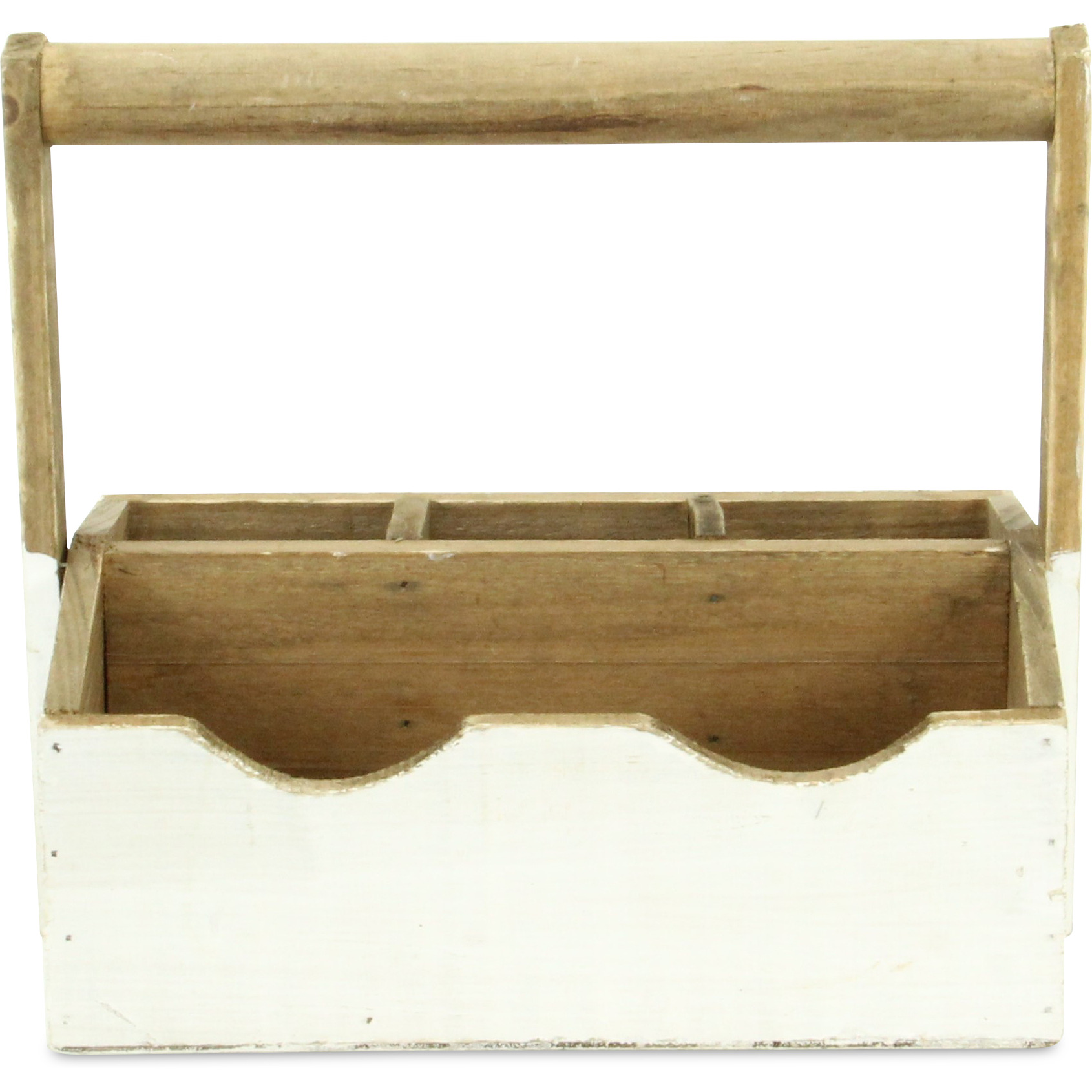 Nicola Wooden Decorative Caddy - White