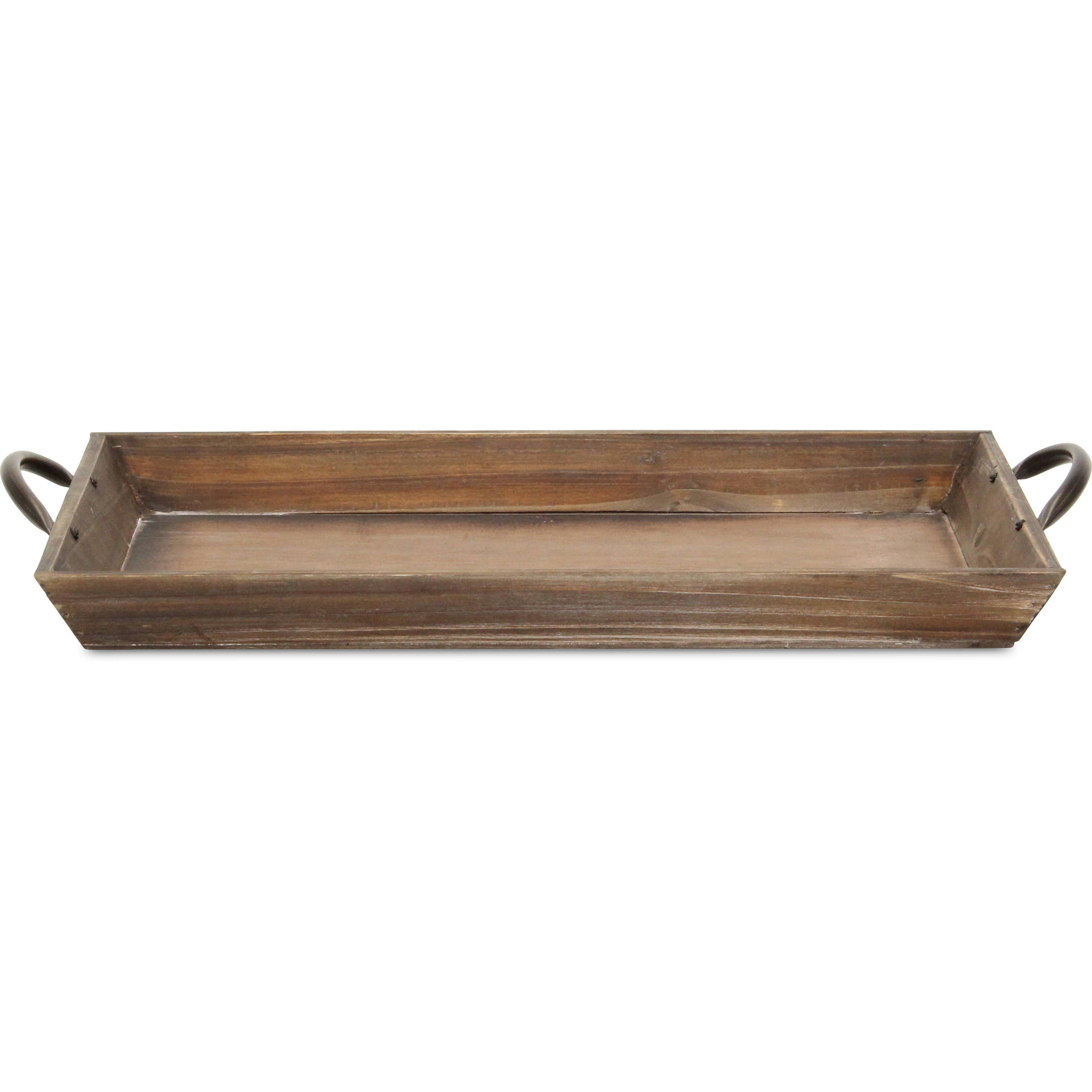 Magnolia Tapered Wood Tray & Metal Handles