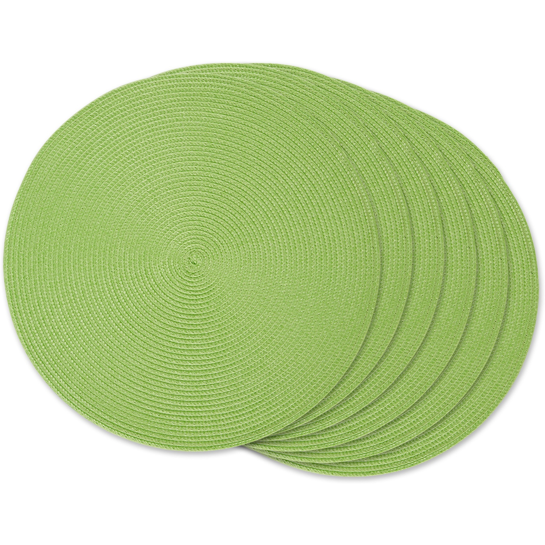 PLACEMAT ROUND WOVEN LIME Set of 6