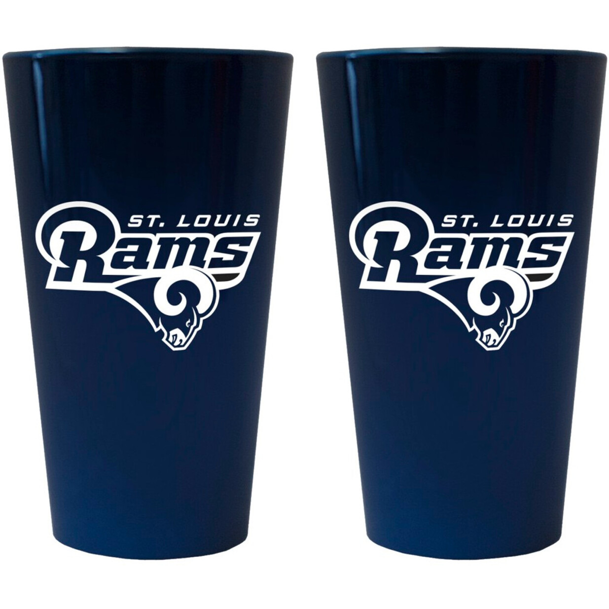 St. Louis Rams Glass Pint Lusterware Style Set of 2