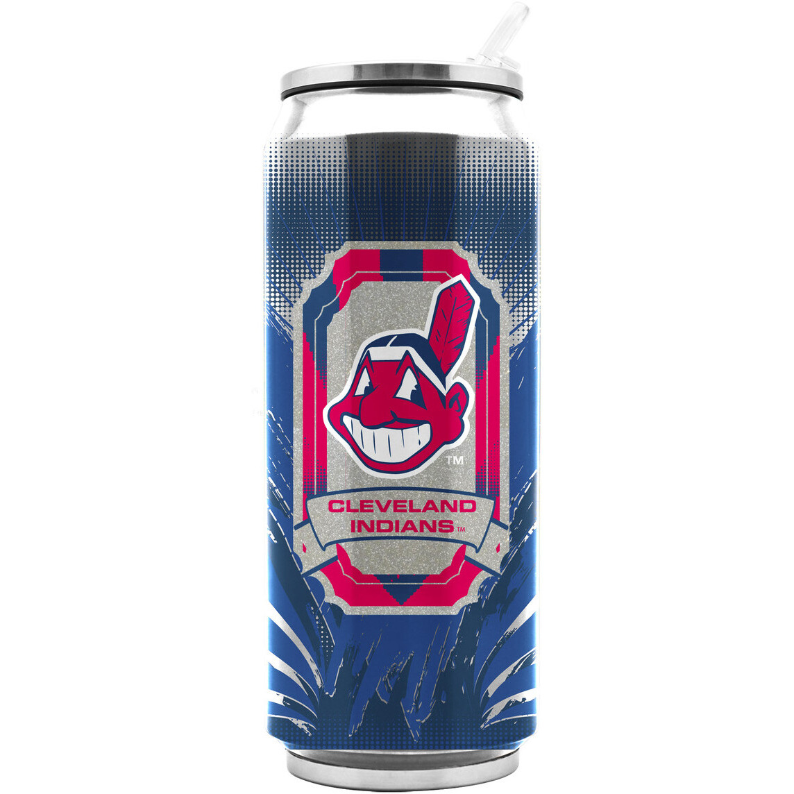 Cleveland Indians Thermo Can Stainless Steel 16.9oz - Special Order