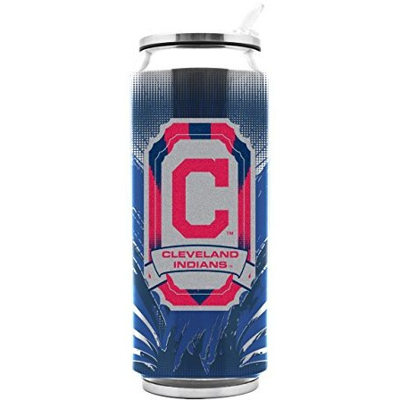 Cleveland Indians Thermo Can Stainless Steel 16.9oz - Special Order